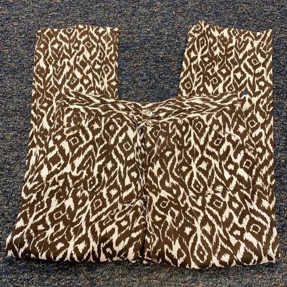 International Concepts Brown PatternLinen Pants 10